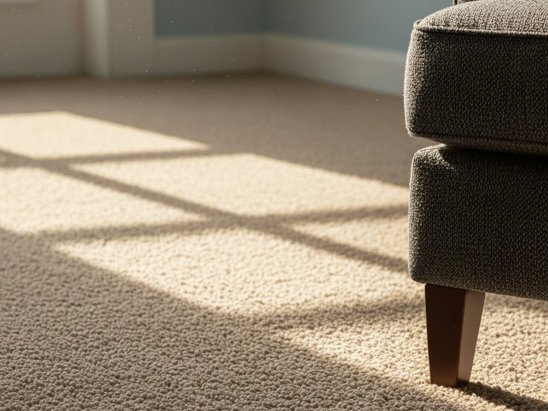 Beige textured loop carpet in a cozy home