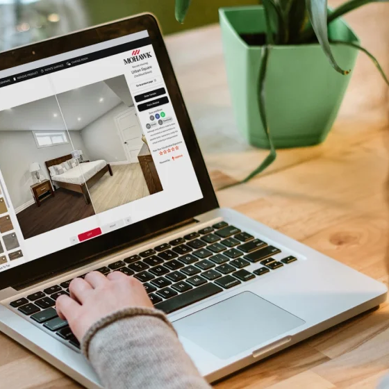 Using Roomvo visualizer on a laptop