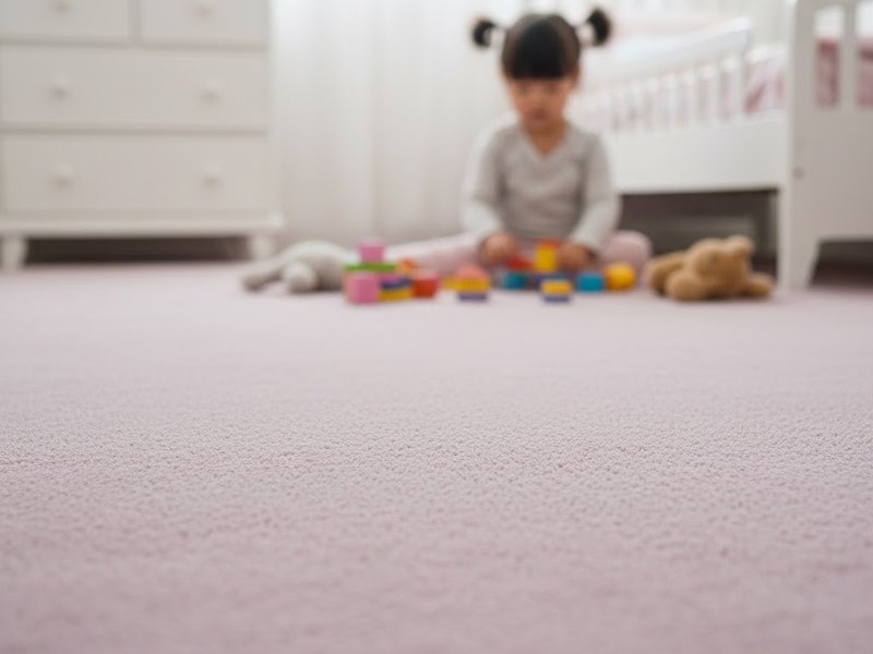 Mauve pink carpet in a child's room